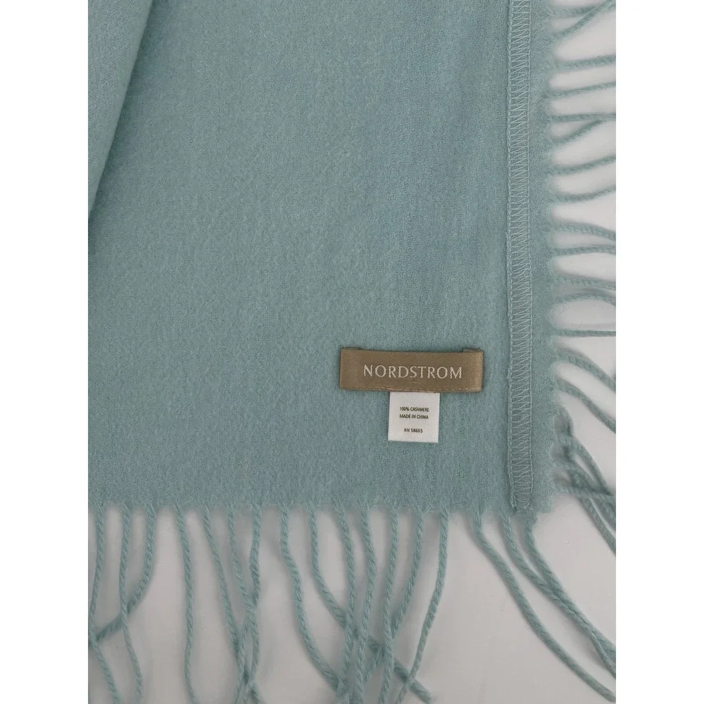 NORDSTROM 100% Cashmere Fringe Scarf Old Money Quiet Luxury Designer Preppy Chic